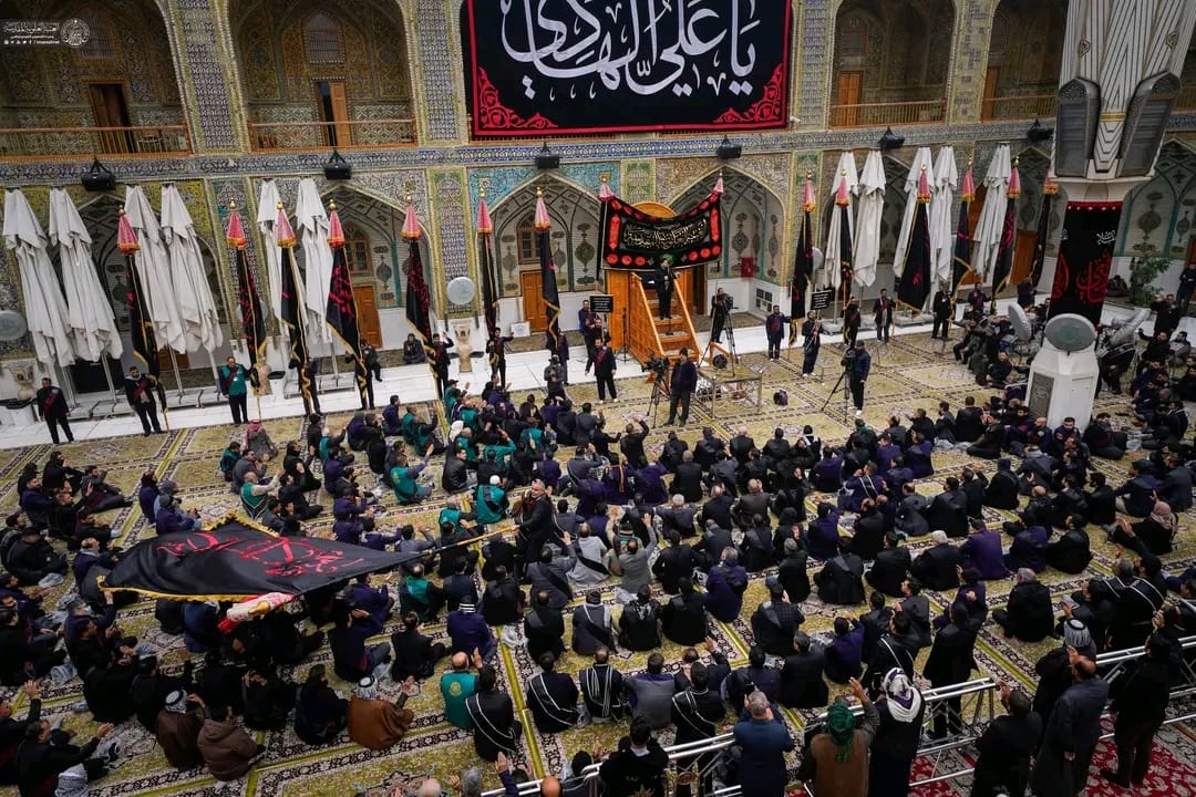 İmam Əli (ə) ziyarətgahında İmam Hadinin (ə) şəhadət məclisi keçirilib - FOTOLAR