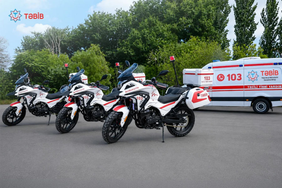 Azərbaycanda ilk dəfə motosikletlər təcili tibbi yardım xidmətinə cəlb olunub